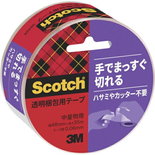 3M スコッチ 手で切れる透明梱包用テープ 48mmX35m ( 3842K ) | 