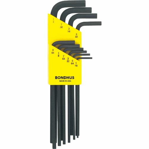 【SALE価格】BONDHUS 六角L-レンチ ロング インチ セット10本組(1/16-1/4) ( HLX10 ) | 
