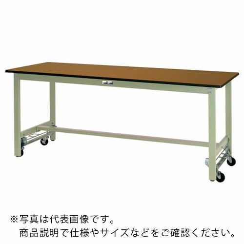 ヤマテック ワークテーブル300シリーズ ワンタッチ移動タイプ ポリエステル天板 W600×D600×H740mm 木目柄/ヤマテックグリーン ( SWPU-660-MG ) (メーカー取寄)