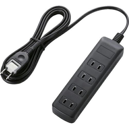 ELECOM 雷ガードタップ スイッチ無 4個口 2.5m ブラック ( T-K1A-2425BK ) | 