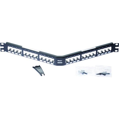 PANDUIT ( パンドウイット )　シールド対応モジュラーパッチパネル枠　アングルタイプ　２４ポート ( CPA24BLY )(10個セット)_1