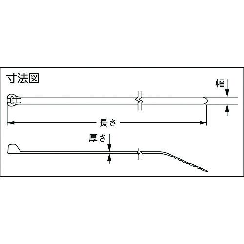 PANDUIT ステンレス爪ロック式ナイロン結束バンド ナチュラル 幅2.4mm 長さ160mm 1000本入り  ( BT1.5M-M ) |  | 01
