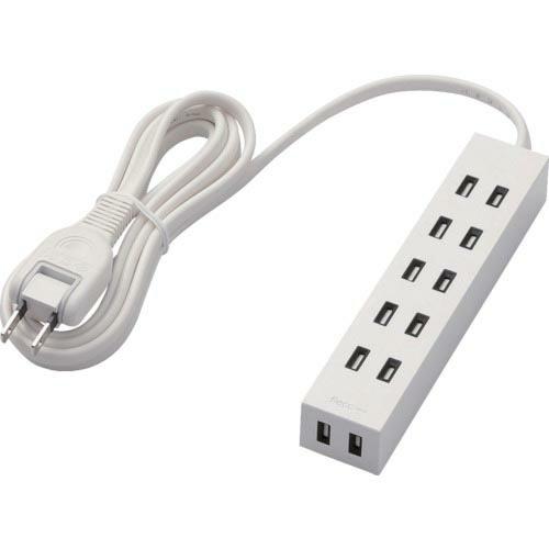 ELECOM シャッタータップ flecc barra 6個口 2.0m ホワイト ( T-NFL01-2620WH ) エレコム(株) | ELECOM