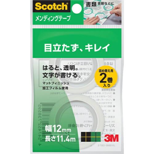 3M 事務用テープ メンディングテープ小巻 詰替え用 12mm×11.4m ( CM12-R2P ) スリーエム ジャパン(株)文具・オフィス事業部 | 
