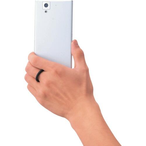 ELECOM スマートフォン用フィンガーストラップ シリコン Lサイズ ブラック ( P-STF01LBK ) |  | 02