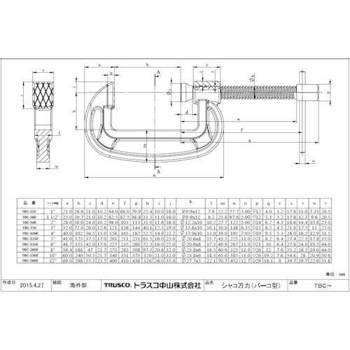 TRUSCO シャコ万力(バーコ型)100mm キャップ・リング ( TBC-100E-CR ) トラスコ中山(株) |  | 01