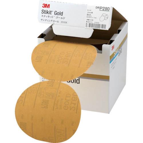 3M スティキット ゴールドディスクロール 穴なし #280 125mm径 ( DR 280 GOL ) (4巻セット) スリーエム ジャパン(株)研磨材製 (メーカー取寄)