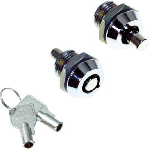 TRUSCO シリンダー錠 プッシュロックミニ Φ15―20 板厚1~6mm ( CL-CA160 ) トラスコ中山(株) | 