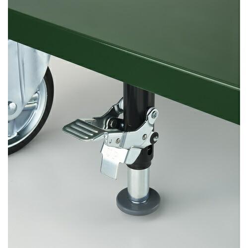 TRUSCO ( トラスコ中山 )　鋼鉄製運搬車　９００Ｘ６００　ハンドル側自在車　Ｌストッパー付 ( SH-2RSS )_4