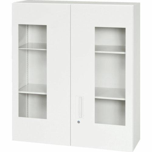 ダイシン 壁面収納庫 窓付き両開き型 上置き専用D310 ホワイト ( V930-10HG )