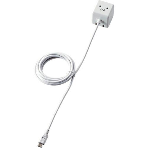 ELECOM ケーブル一体型スマホ用AC充電器(長寿命・1A) 1.5m FACE ( MPA-ACMAC155WF ) | 