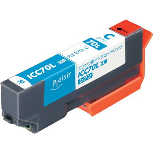 ELECOM プレジール エプソン ICC70L対応 プリンター3年保証 シアン ( PLE-E70L-C ) | 
