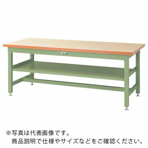 ヤマテック 重量作業台 ワークテーブル スーパータイプ 中間(全面)棚板付 1200×750×H740mm アイボリー/ヤマテックグリーン ( SSM-1275S2-IG ) (メーカー取寄)