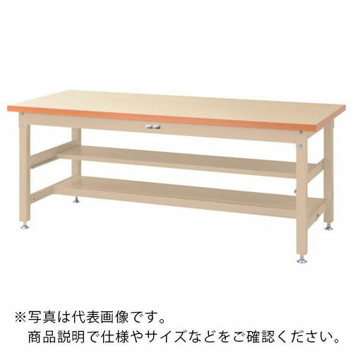 ヤマテック 重量作業台 ワークテーブル スーパータイプ 中間(半面)棚板付 1800×900×H740mm ヤマテックアイボリー ( SSM-1890TS1-II ) (メーカー取寄)