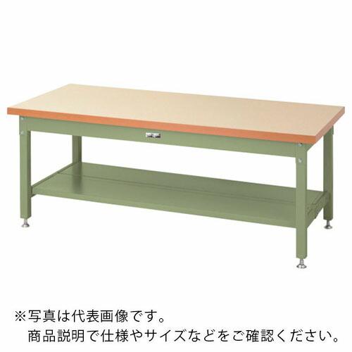 ヤマテック ワークテーブルスーパータイプH600半面棚板2枚付W1500×D750×H600 ( SSML-1575TT-IG )