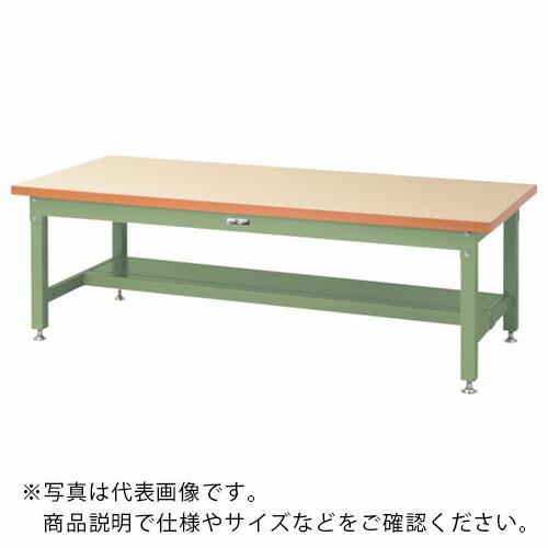 ヤマテック 重量作業台 ワークテーブル スーパータイプ 半面棚板1枚付 W1800×D900×H600mm アイボリー/ヤマテックグリーン ( SSML-1890T-IG ) (メーカー取寄)