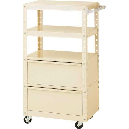 ヤマテック スペシャルワゴン 移動式 キャビネット超深型1段×2個アイボリー ( W6CUH-BD2-IV )