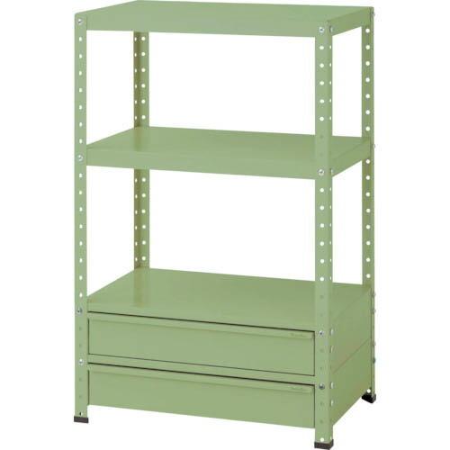 ヤマテック スペシャルワゴン 固定式 キャビネット深型1段×2個グリーン ( W7H-BM2-G )