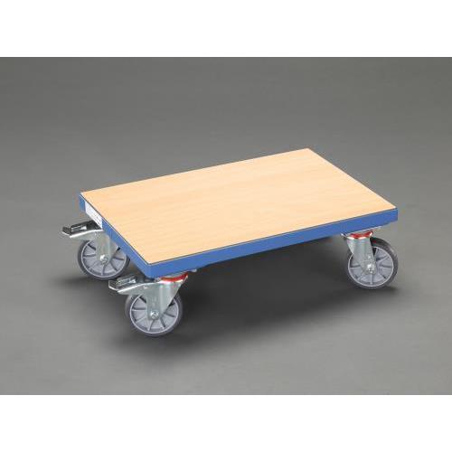 【SALE価格】エスコ (ESCO)  EA520AD-11A 605x405mm/250kg ドーリー(ブレーキ付/木製天板) EA520AD-11A | 