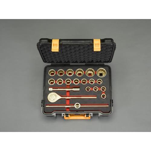 【SALE価格】エスコ (ESCO)  EA643FD-101 3/4"DR/20点 ソケットレンチセット(ノンスパーキング) EA643FD-101 | 