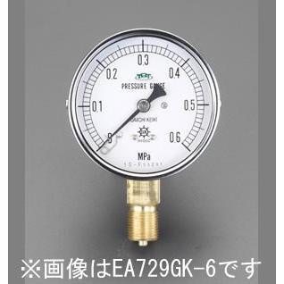 【★大感謝セール】  (ESCO) エスコ 100mm/0-1.6MPa EA729GM-16 圧力計(耐脈動圧型) その他エアーツール