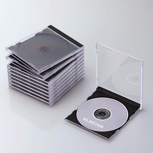 エスコ (ESCO)  EA759GR-10A CD/DVD用 プラスチックケース(ブラック/10枚) EA759GR-10A | 