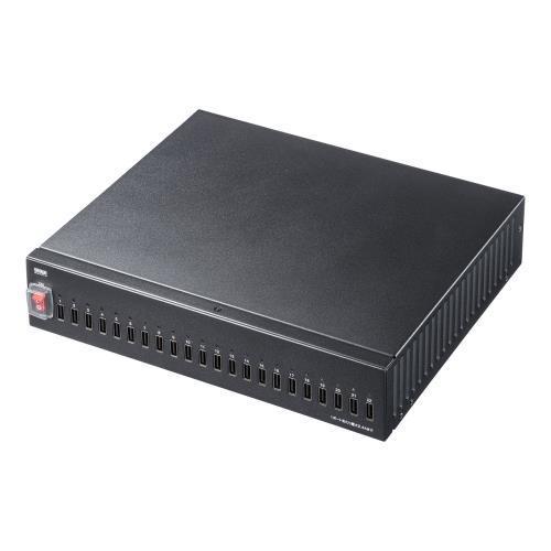 エスコ (ESCO)  EA764A-223 [22ポート] USBハイパワー充電器(ブラック) EA764A-223 | 