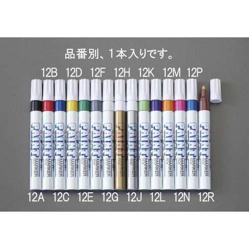 エスコ (ESCO)  [白/中字]   ペイントマーカー EA765MP-12G (27本セット) | 