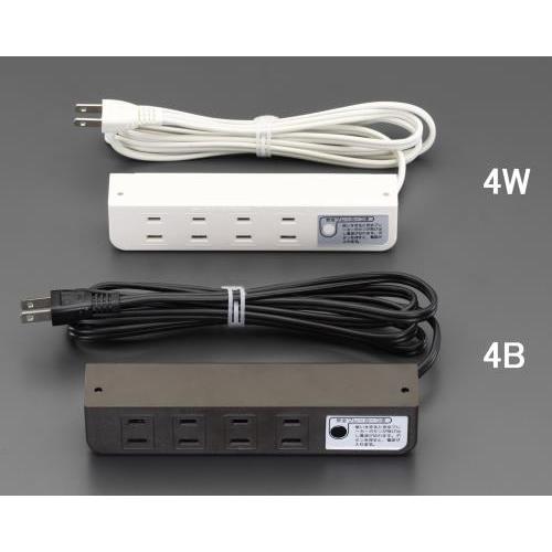 【SALE価格】エスコ (ESCO)  EA815HM-4W AC125V/15Ax1.9m コンセント/ネジ止(ブレーカー付/白) EA815HM-4W 【3個セット】 | 