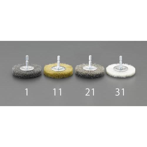 エスコ (ESCO)  EA819BL-32 40mm 六角軸 軸付ブラシ(平型/ナイロン) EA819BL-32 (5個セット) | 