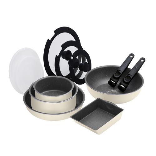 【SALE価格】エスコ (ESCO)  [12点組] 鍋・フライパンセット(IH対応) EA913VR-14B | 