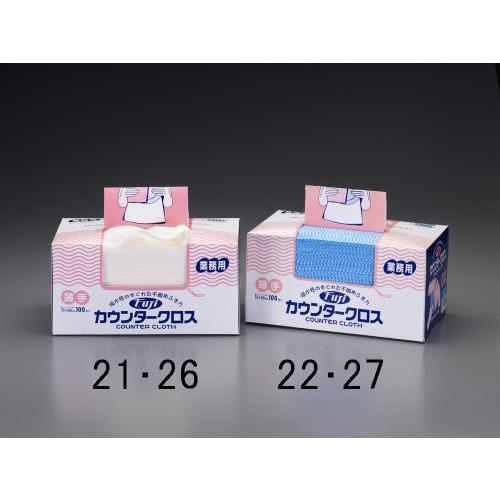 エスコ (ESCO)  EA929HG-22 350x600mm カウンタークロス(100枚/青) EA929HG-22 (3箱セット) | 
