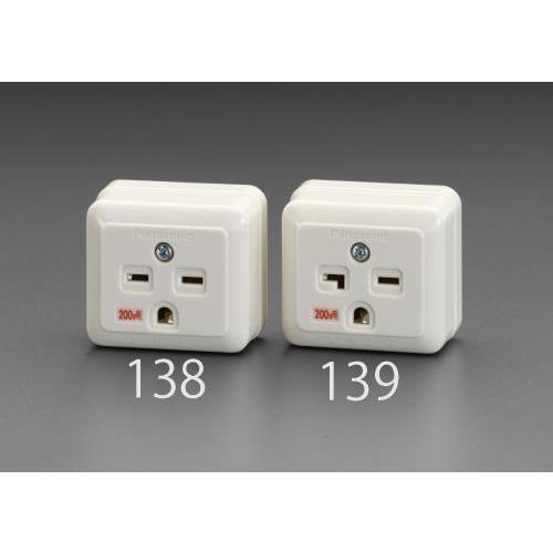 エスコ (ESCO)  EA940CG-139 250V/20A 角型コンセント(1口/接地付) EA940CG-139 | 