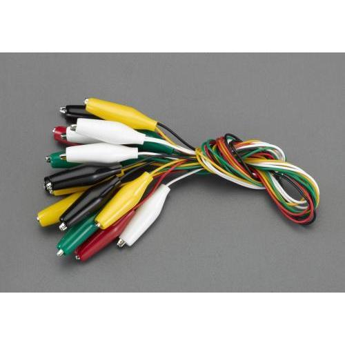 エスコ (ESCO)  EA940DT-1 450mm/0.1mm2 テストリード(両端クリップ/10本) EA940DT-1 (4袋セット) | 