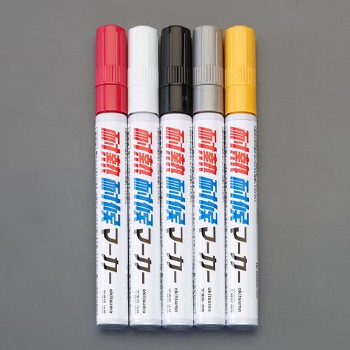 エスコ (ESCO)  EA942CD 5本組 油性・耐熱耐候マーカーセット EA942CD (2Stセット) | 