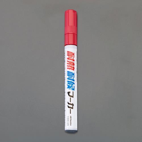 エスコ (ESCO)  EA942CD-101 [赤/中字] 油性・耐熱耐候マーカー(12本) EA942CD-101 | 