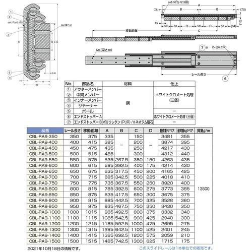 SUGATSUNE ( スガツネ工業 ) (190025329)スライドレール ( CBL-RA9-350 )_1
