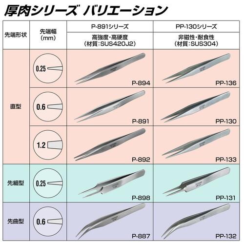 HOZAN ( ホーザン ) ピンセット 125mm P-891 ) : ORANGE TOOL