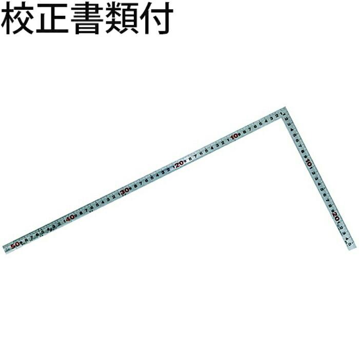 シンワ測定　曲尺角厚　シルバー　５０cm　裏面角目　日本一　ＪＩＳ　校正証明書+トレサビリティ体系図　【10014】 | 