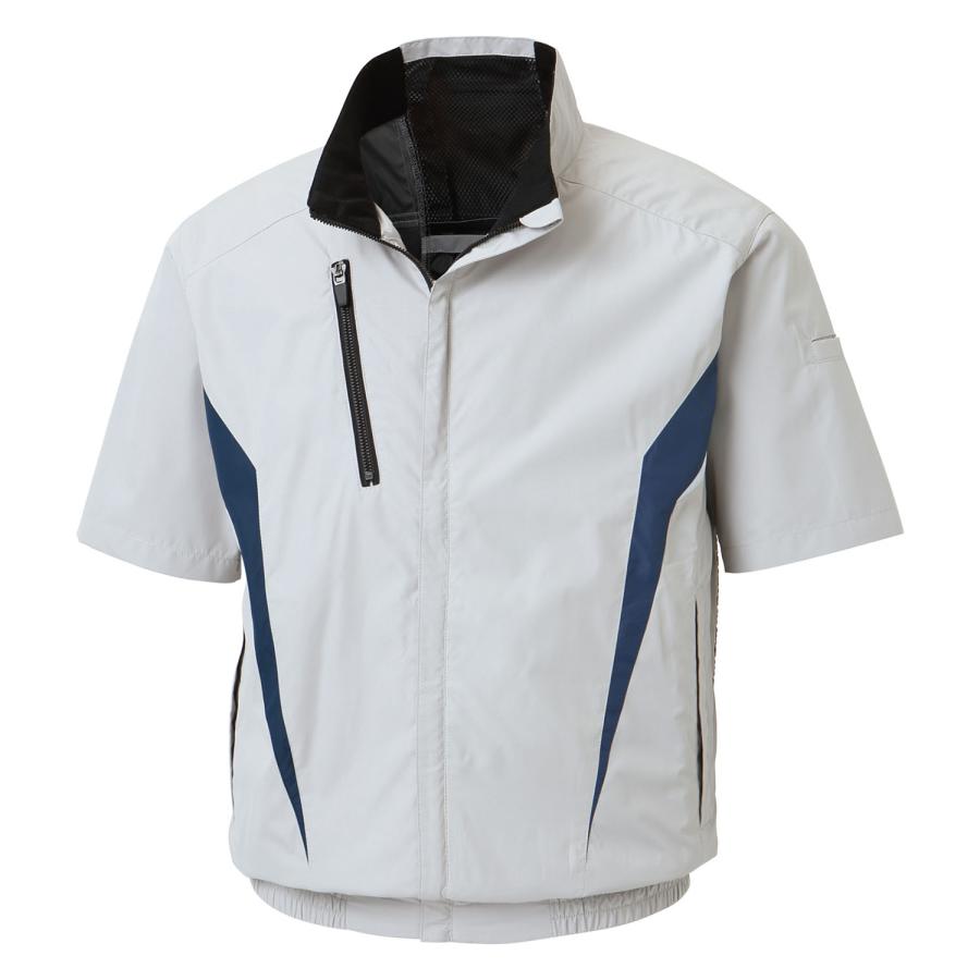 サンエス　空調風神服Rチタン加工半袖ブルゾン+デバイスセット　 ( KF100+6シルバーグレー+M + RD9291J + RD9210HN ) | 