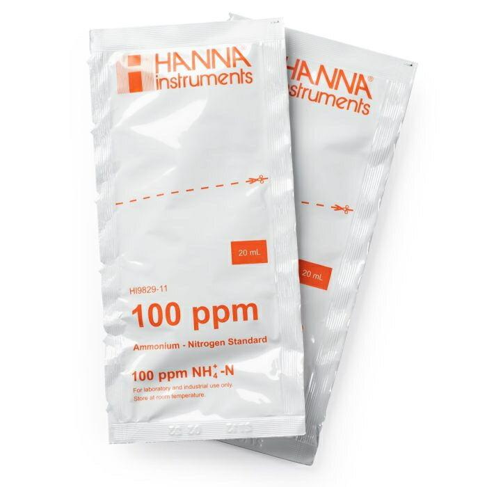 ハンナ HANNA　アンモニア態窒素　100PPｍ標準液25ｍLＸ25袋　 ( HI 9829-11 ) | 