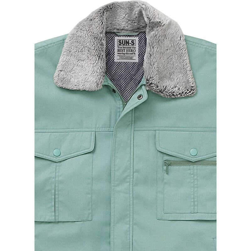 サンエス　防寒ブルゾン　ミントグリーン/4Lサイズ ( BO851 7ミントグリーン 4L ) | 