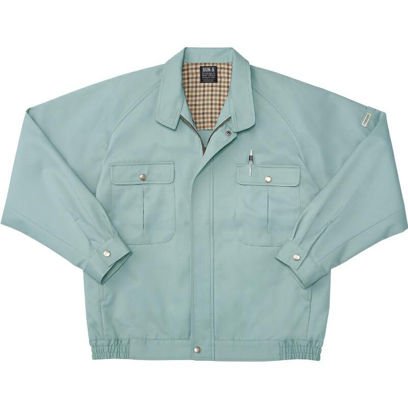サンエス　ラグラントリカット長袖ブルゾン　ミントグリーン/LLサイズ ( WA3200 7ミントグリーン LL ) | 