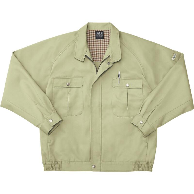 サンエス　ラグラントリカット長袖ブルゾン　エクルマスタード/SSサイズ ( WA3200 20エクルマスタード SS ) | 