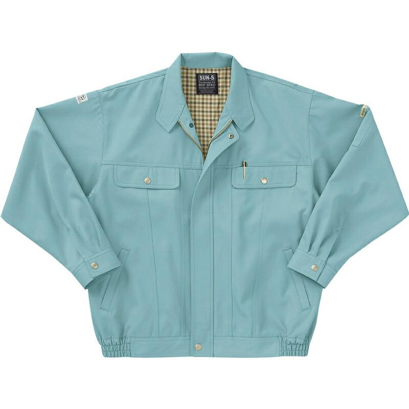 サンエス　長袖ブルゾン　ソレントグリーン/Lサイズ ( WA3900 67ソレントグリーン L ) | 