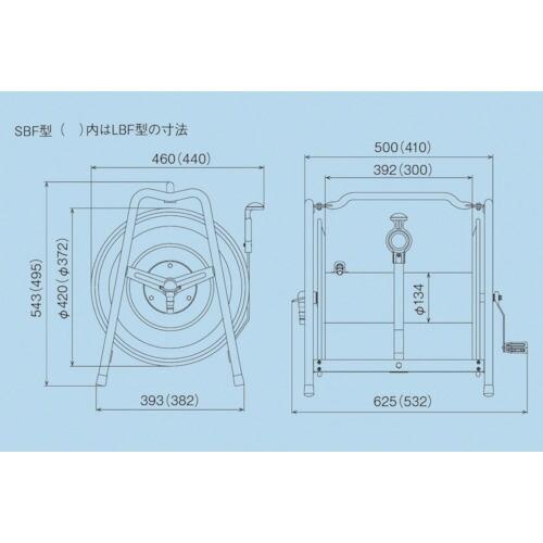 ハタヤ ホースリール 50m用本体(5分・6分兼用) キャスター付 ( LBF-0CN ) |  | 01