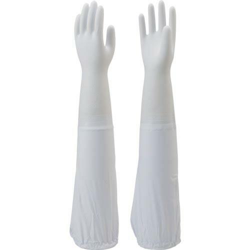 SHOWA 腕カバー付手袋薄手 No240 ホワイト Mサイズ ( NO240-MW )  ( F7O23 ) | 