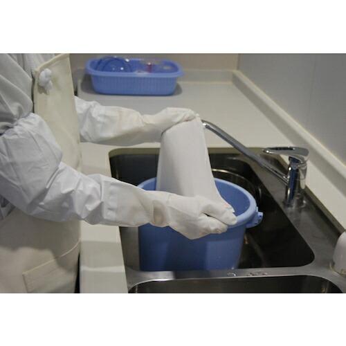 SHOWA 腕カバー付手袋薄手 No240 ホワイト Mサイズ ( NO240-MW )  ( F7O23 ) |  | 07