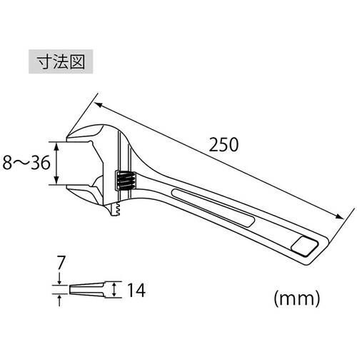 エビ　ハイブリットモンキーレンチＸ　プレミアムシリーズ　ケイブラック　２５０ｍｍ　 ( PUM36XB )  ( UGI60 ) |  | 07