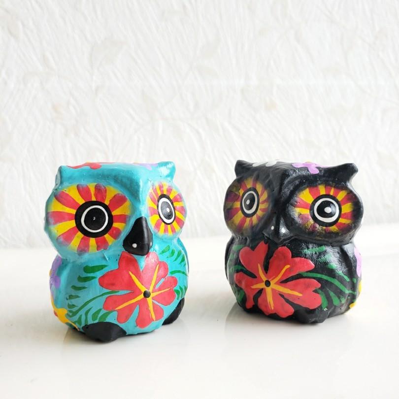 ふくろう バリ木彫り 5色セット 花柄 梟の置物 アジアン雑貨 バリ雑貨 フクロウ Orangutan オランウータン 通販 Yahoo ショッピング